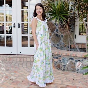 The Beaufort Bonnet Company Markey Floral Lace Maxi Dress Grove Park Garden XS